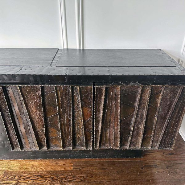 Deep Relief Steel Front Sideboard Cabinet PE-42 by Paul Evans - Image 13