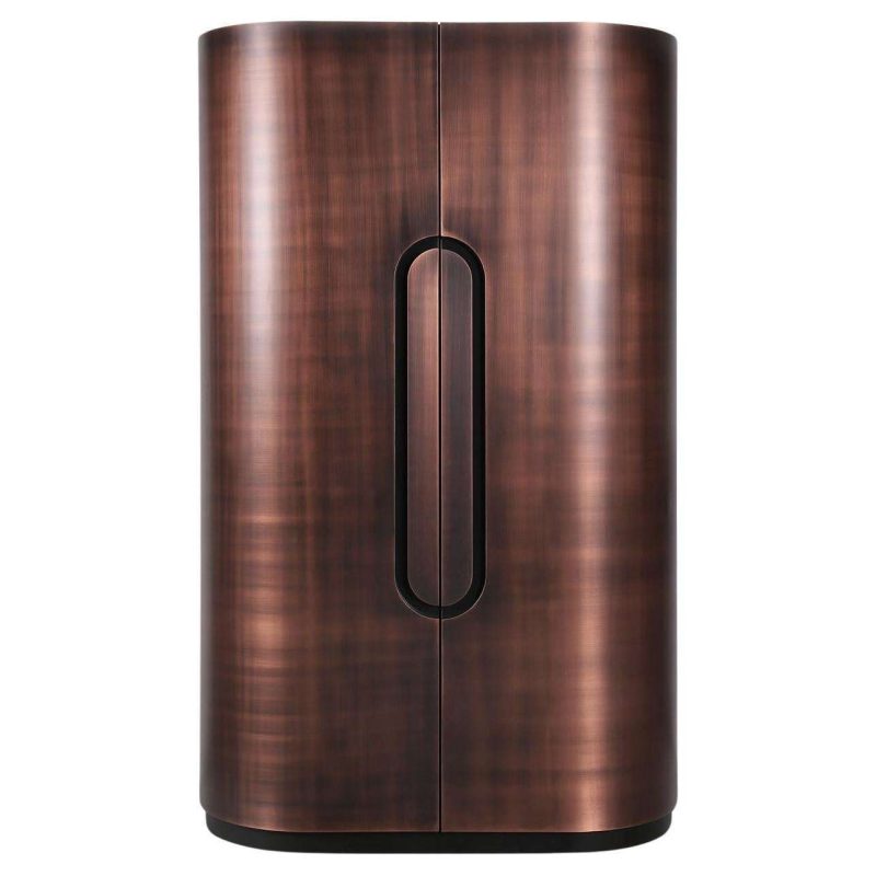 Modern Home Wine Bar Cabinet in Brushed Bronze, Brass, Copper