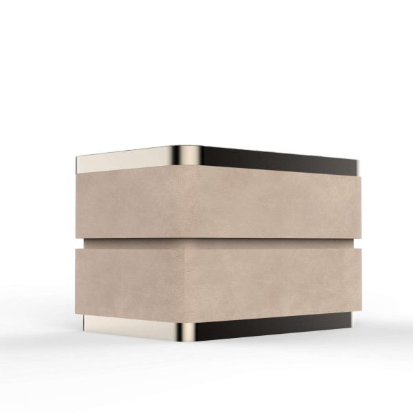Pair Art Deco Style Elie Saab Maison Nabuk Marble Essence Nightstand, Italy - Image 5