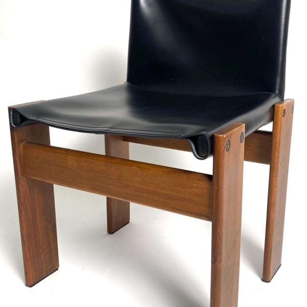 Set of 6 Monk Leather Chairs by Afra & Tobia Scarpa for Molteni, Italy 1974 - Image 6