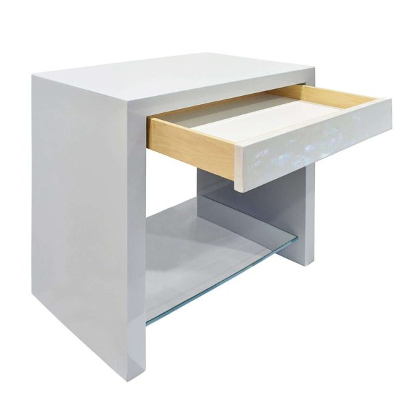 Pair of Pearl Front Bedside Tables by Lobel Originals - Image 4