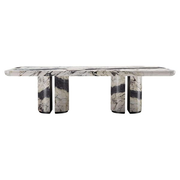 The Alberto Dining Table in Breccia Capraia Marble
