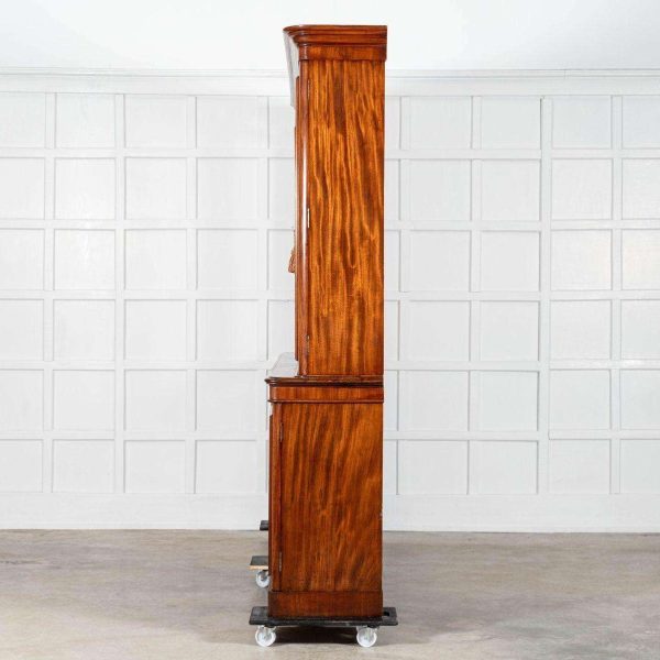 Monumental Early 19thC English Mahogany Glazed Library Bookcase - Image 5
