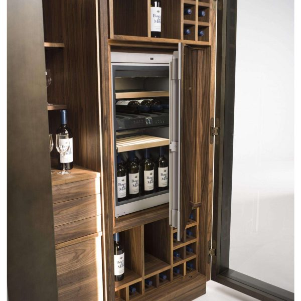 Contemporary Italian Wine Storage Cabinet in Solid Walnut - Image 4