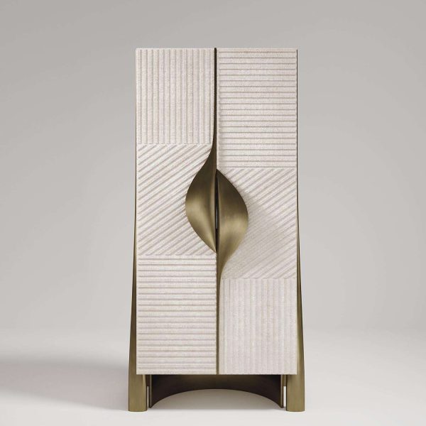 Shagreen Vanity Cabinet with Bronze-Patina Brass Details by R&Y Augousti - Image 2
