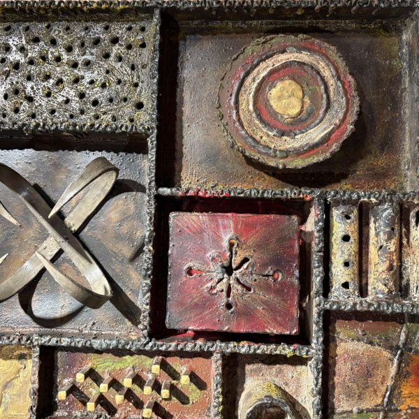 Rare Welded Steel, Polychrome, Gilt and Patinated Wall Sculpture by Paul Evans - Image 7