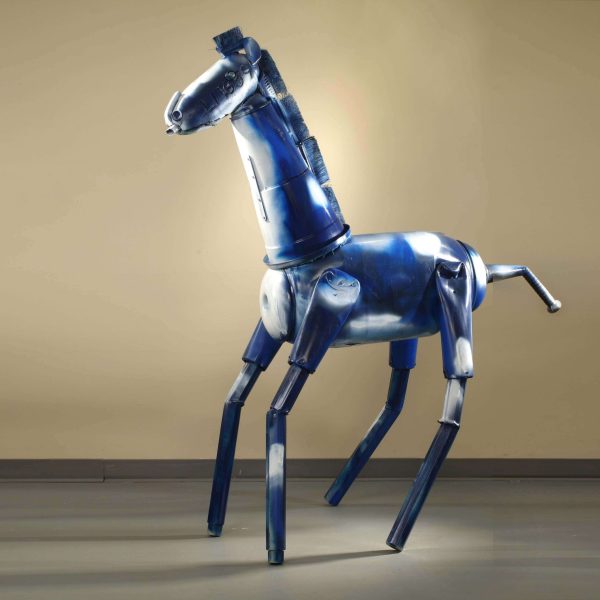 Big Blue Pinto Sculpture, Plastic Assemblage, 2010 by Jerry Ross Barrish - Image 4