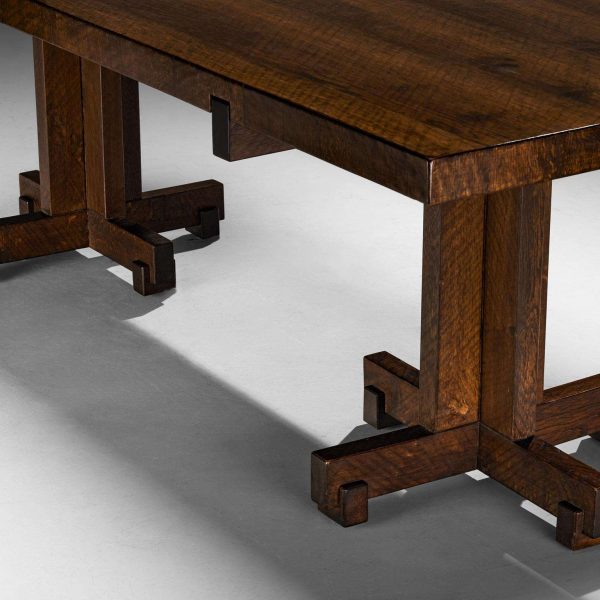 Giuseppe Rivadossi Dining Table in Oak with Cross Shaped Double Base - Image 6