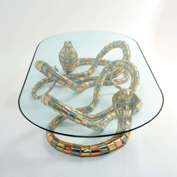 Signed Isabelle Faure Cobra Sculpture XL Coffee Table, 1970s - Image 6