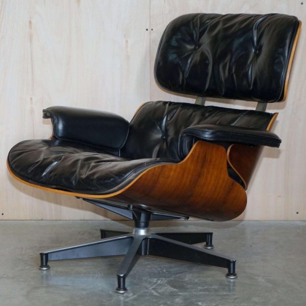 Restored 1960 Herman Miller No1 Hardwood Eames Lounge Armchair and Ottoman - Image 3
