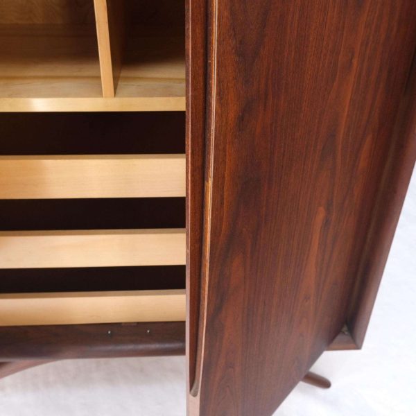 Vladimir Kagan Walnut Dresser Two Door Cabinet Chifforobe on Slayed Legs Mint! - Image 9