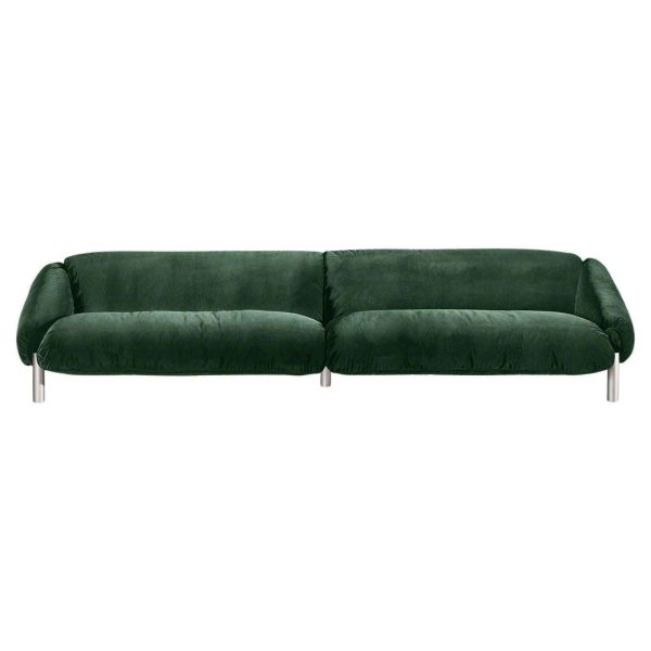 Flo 4-Seater Green Fabric Sofa by Lorenza Bozzoli