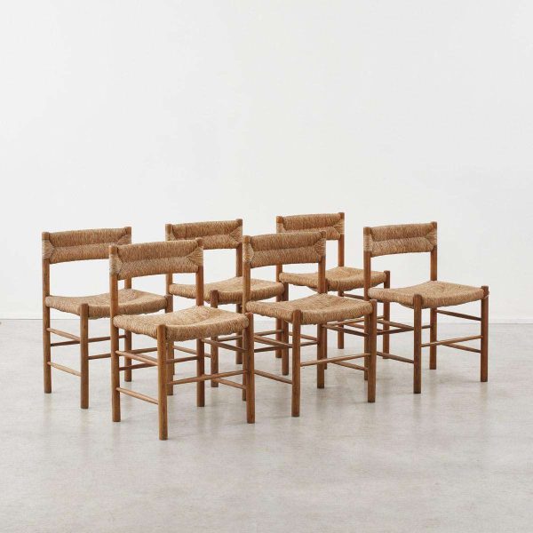 Set of Twelve Charlotte Perriand Dordogne Chairs for Robert Sentou, France c1950 - Image 8