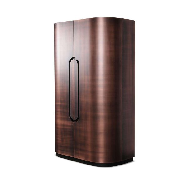 Modern Home Wine Bar Cabinet in Brushed Bronze, Brass, Copper - Image 2