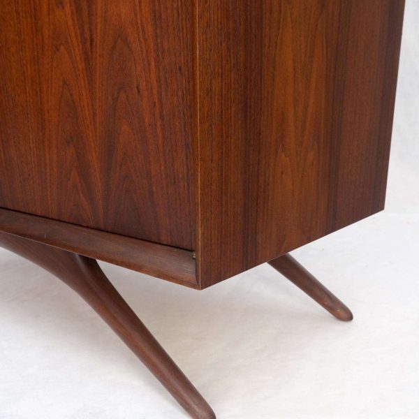 Vladimir Kagan Walnut Dresser Two Door Cabinet Chifforobe on Slayed Legs Mint! - Image 10