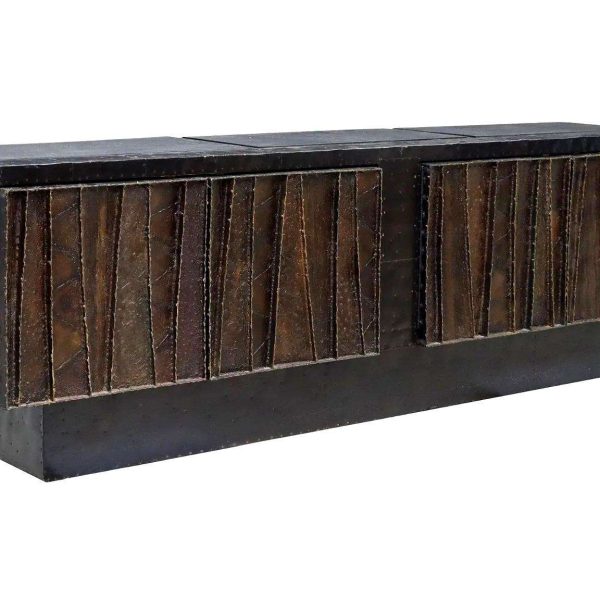 Deep Relief Steel Front Sideboard Cabinet PE-42 by Paul Evans - Image 3