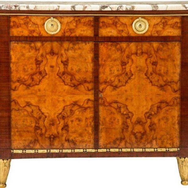 Early 20th Century French Louis XVI Gilt Bronze Mounted Mahogany Credenza - Image 8