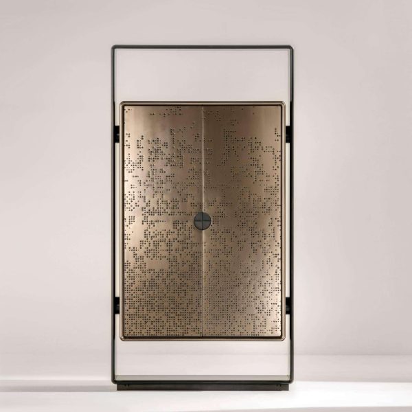 Laurameroni "Talento Unlimited" Modern Tall Cabinet in Bronze Liquid Metal - Image 3