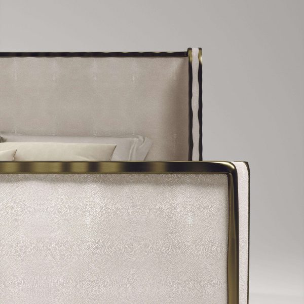 Shagreen Bed with Bronze-Patina Brass Details by R&Y Augousti - Image 4