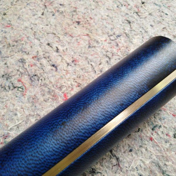 Pair of Bedside Tables in Blue Vellum, Marble, Bronzed Brass, Fumed Eucalyptus - Image 7