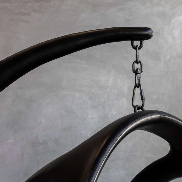 William Emmerson "Ab Ovo" Leather Hanging Pod Chair - Black - Image 5