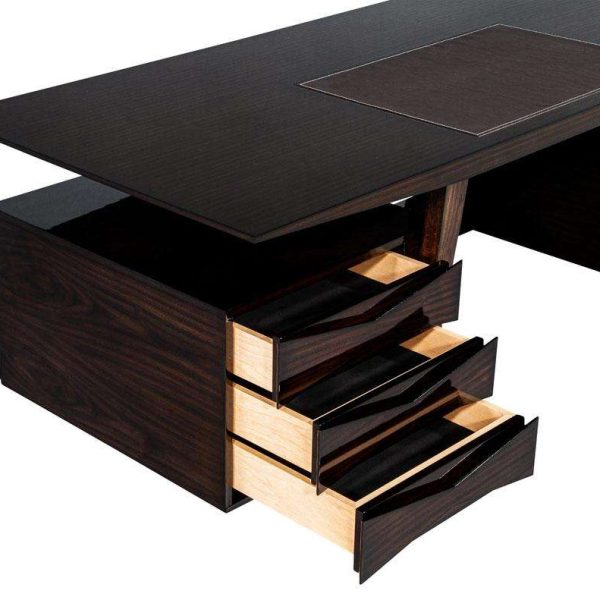 Custom Modern Walnut Executive Desk by Carrocel - Image 4