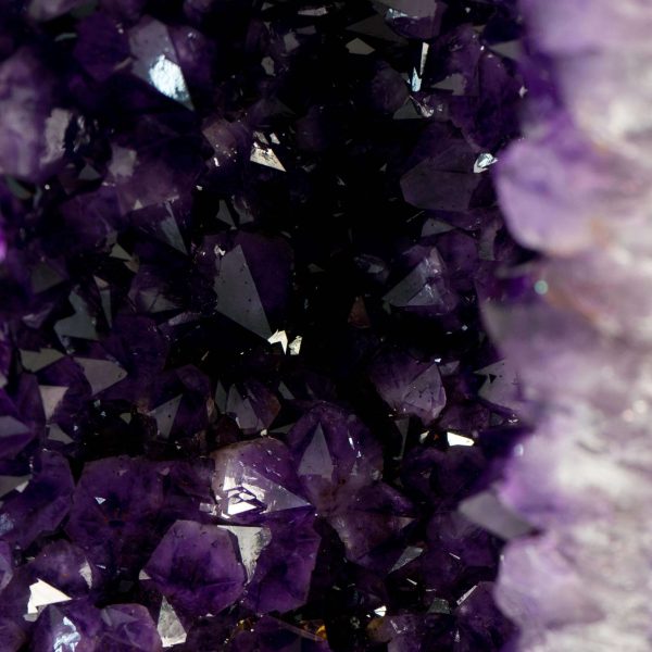 Pair of Amethyst Cathedral Geodes, Violet Purple with Large Amethyst Druzy - Image 5