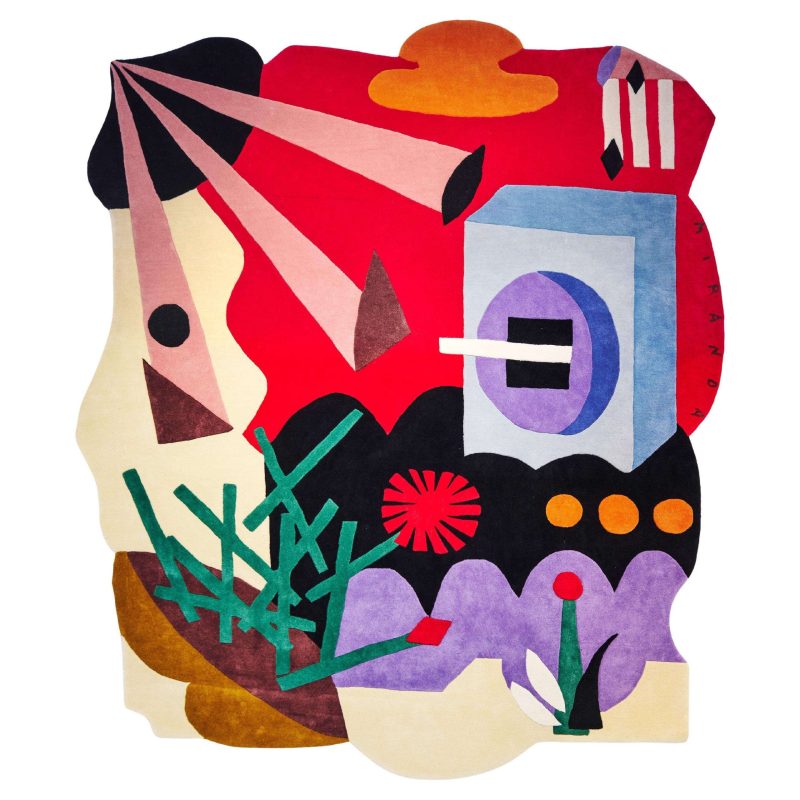 Bloody Poppies Colorful Wool Tapestry / Rug By MIRANDA MAKAROFF