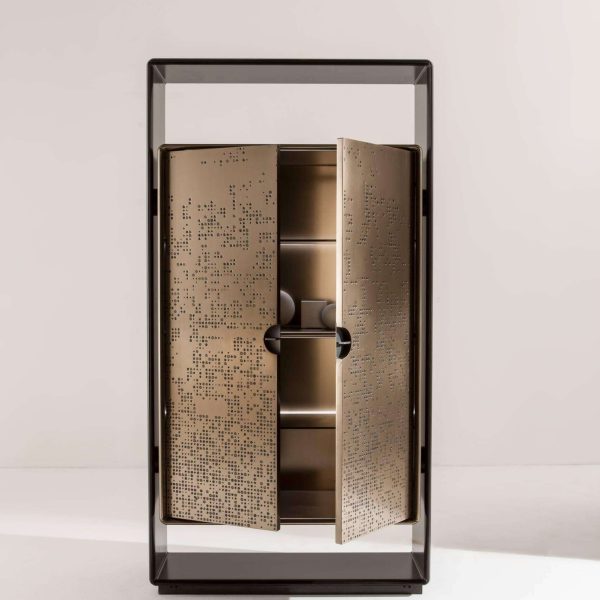 Laurameroni "Talento Unlimited" Modern Tall Cabinet in Bronze Liquid Metal - Image 2