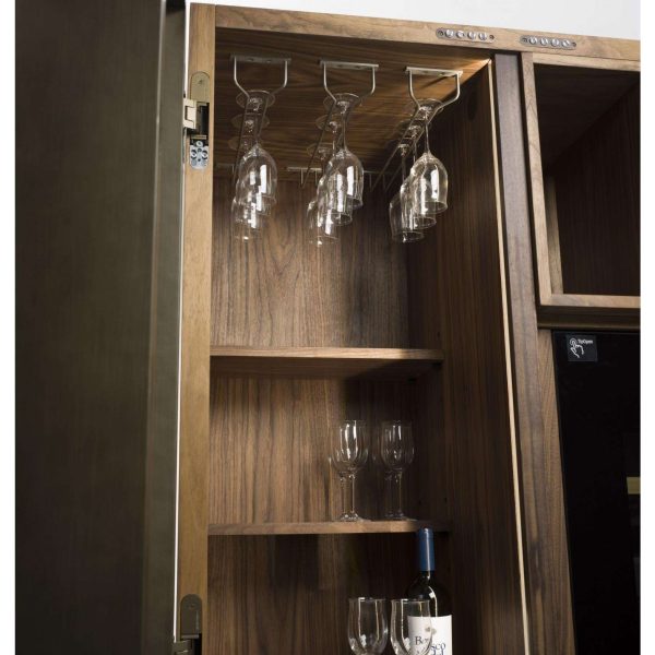 Contemporary Italian Wine Storage Cabinet in Solid Walnut - Image 6