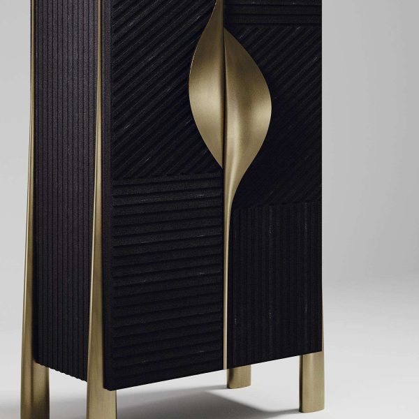 Shagreen Bar Cabinet with Bronze-Patina Brass Details by R&Y Augousti - Image 3