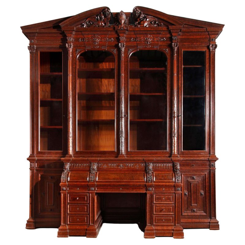 Exceptionel Bookcase Forming Desk by G. Grohé, France, Circa 1860