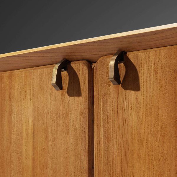 Early Pierre Chapo 'R28' Sideboard in Solid Elm and Brass - Image 8