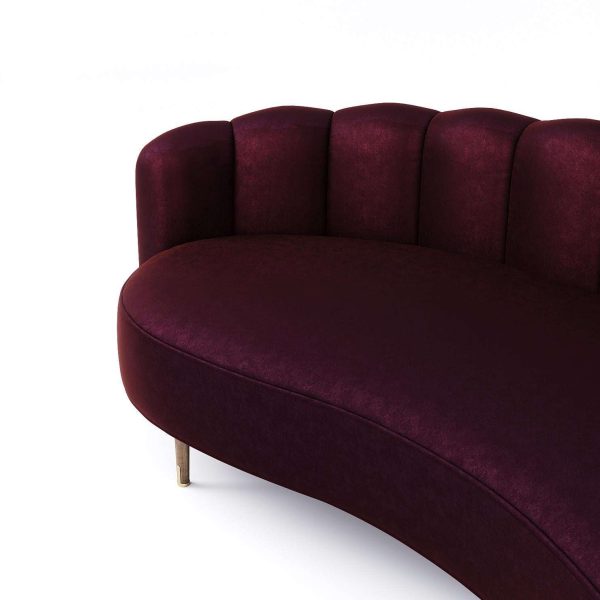 Art Deco Style Elie Saab Maison Bordeaux Velvet Monolith Sofa, Italy - Image 2