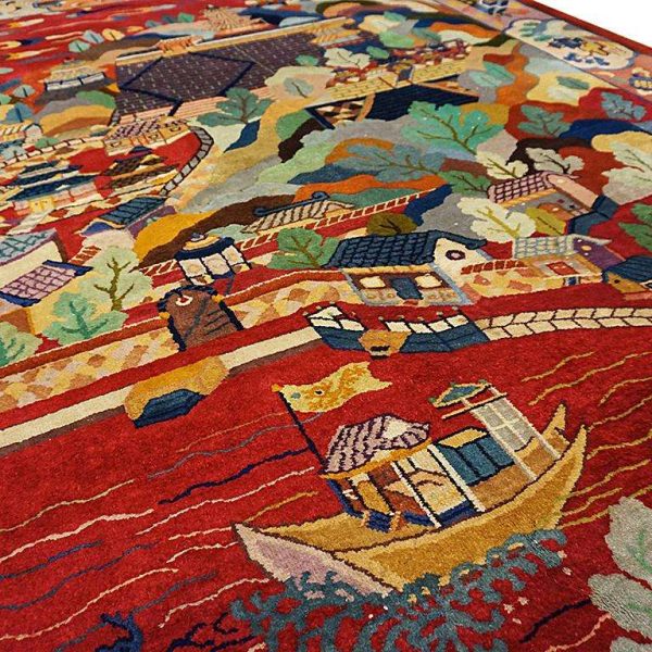 1920s Scenic Chinese Art Deco Carpet by Nichols Workshop - Image 5