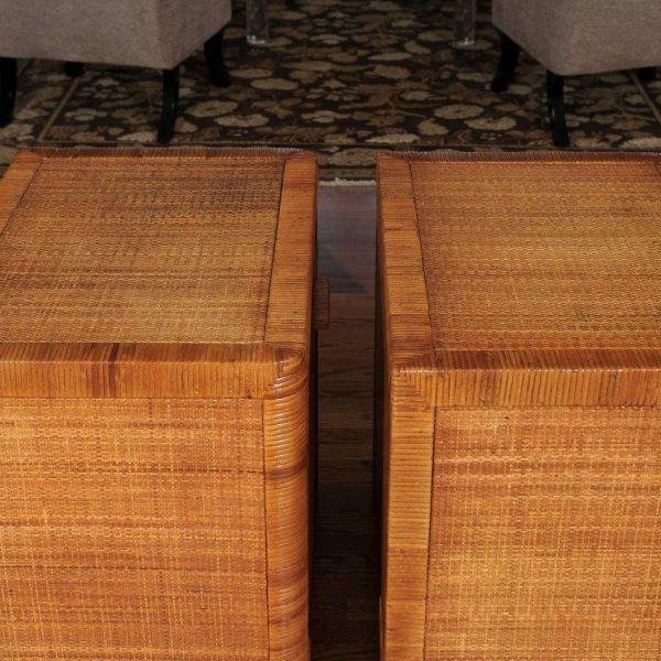Beautiful Restored Pair of Organic Small Cabinets in Cane by Bielecky Brothers - Image 8