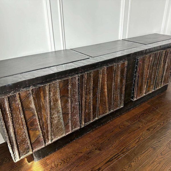 Deep Relief Steel Front Sideboard Cabinet PE-42 by Paul Evans - Image 8