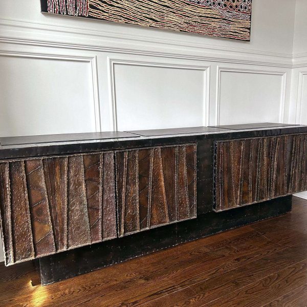 Deep Relief Steel Front Sideboard Cabinet PE-42 by Paul Evans - Image 6