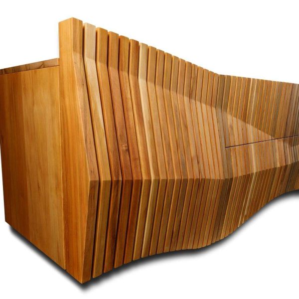 Nature Inspired Modern Organic Credenza Made from Sustainable River Rescued Wood - Image 4