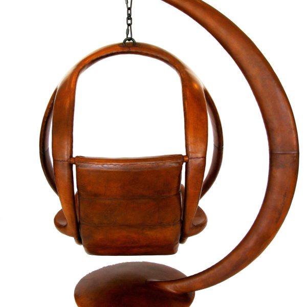 William Emmerson "Ab Ovo" Leather Hanging Pod Chair - Image 5