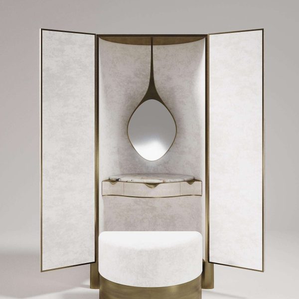 Shagreen Vanity Cabinet with Bronze-Patina Brass Details by R&Y Augousti - Image 3