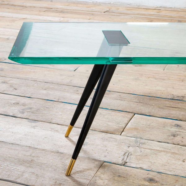 20th Century Max Ingrand Fontana Arte Low Table mod. 1817/1 Brass and Glass, 50s - Image 5