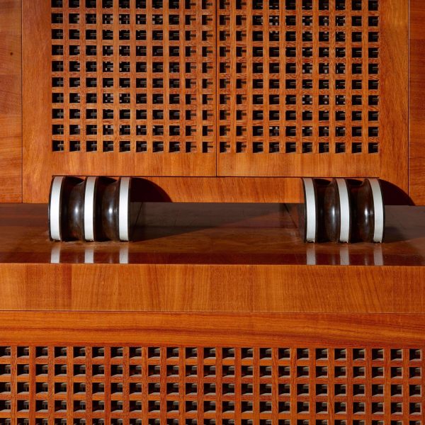 A Two-Part Cabinet in Rare Exotic Woods with Solid Ebony Inlays, Italy, 1990s - Image 6