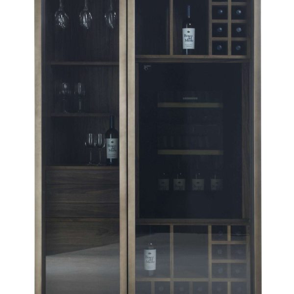 Contemporary Italian Wine Storage Cabinet in Solid Walnut - Image 7