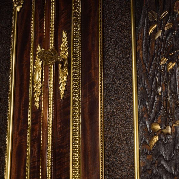 A Louis XVI Style Lacquer Mounted Mahogany Cabinet by Paul Sormani - Image 5