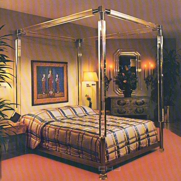 Charles Hollis Jones Bed in Lucite and Nickel - Image 4