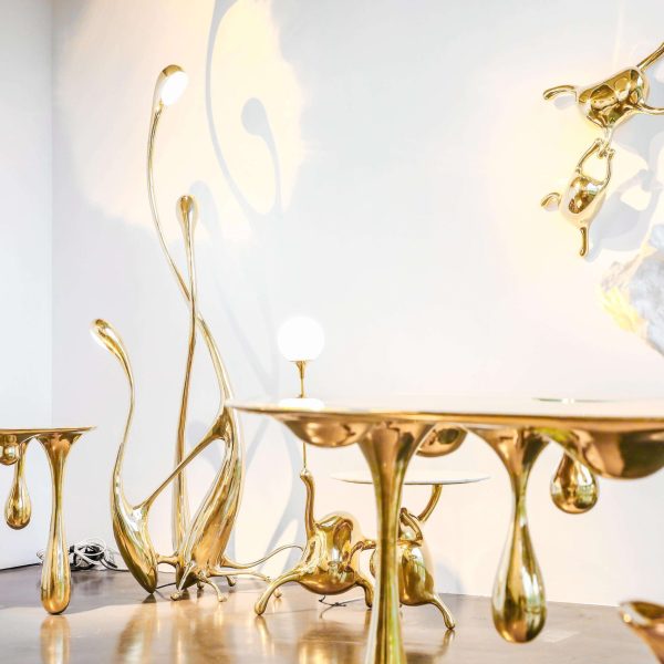 Melting Side Table Polished Brass by Zhipeng Tan - Image 4