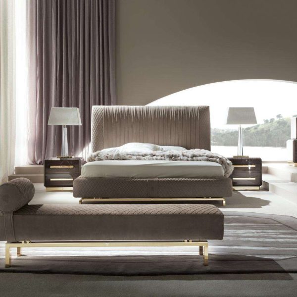 Giorgio infinity Upholstered King Size Bed Pleated Quilted Velvet Headboard - Image 2