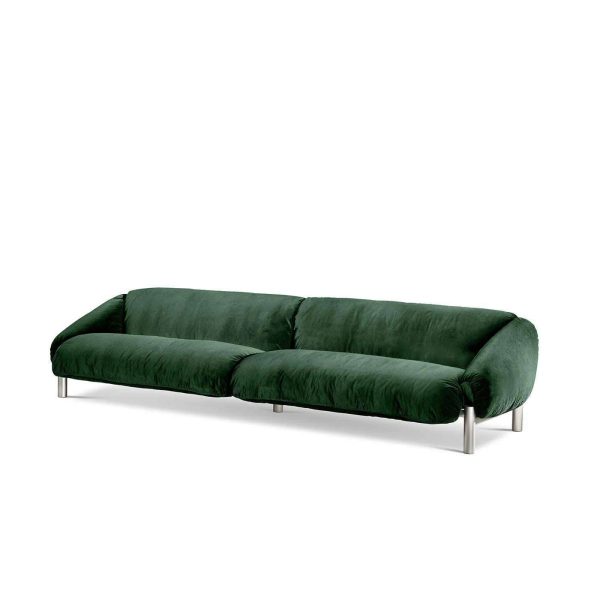 Flo 4-Seater Green Fabric Sofa by Lorenza Bozzoli - Image 3