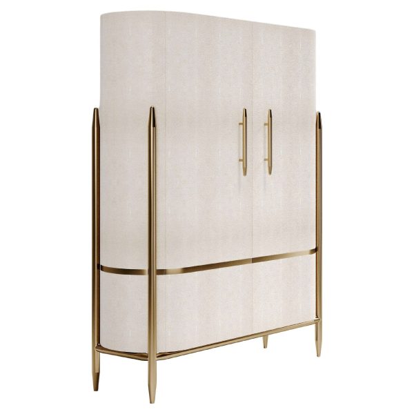 Shagreen Cabinet with Brass Accents by Kifu Paris